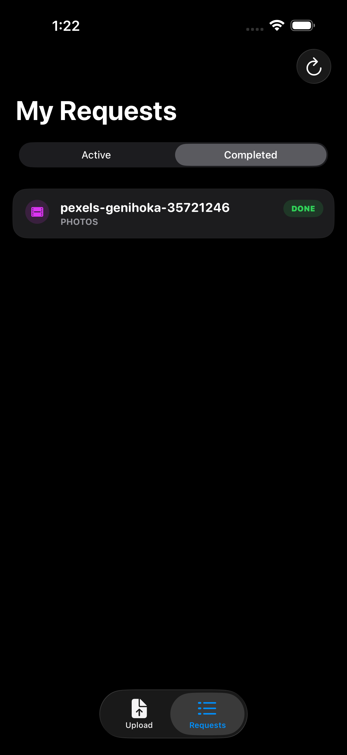 Completed Request Status